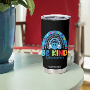 Autism Acceptance Tumbler Cup Rainbow in April We Wear Blue Ribbon Autism TS14 Print Your Wear