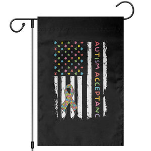 Autism Acceptance Garden Flag American Flag Neurodivergent Support Ribbon Puzzle TS14 Black Print Your Wear