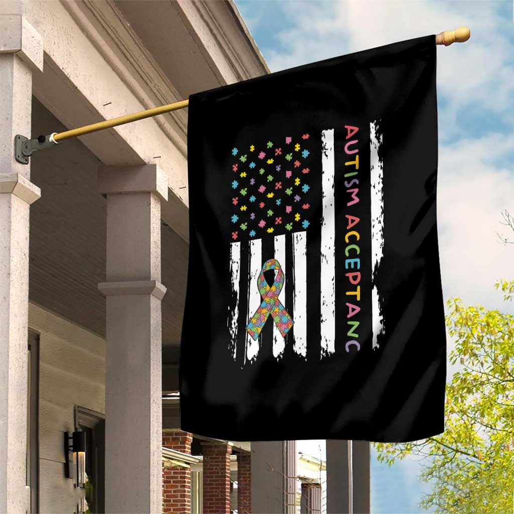 Autism Acceptance Garden Flag American Flag Neurodivergent Support Ribbon Puzzle TS14 Print Your Wear