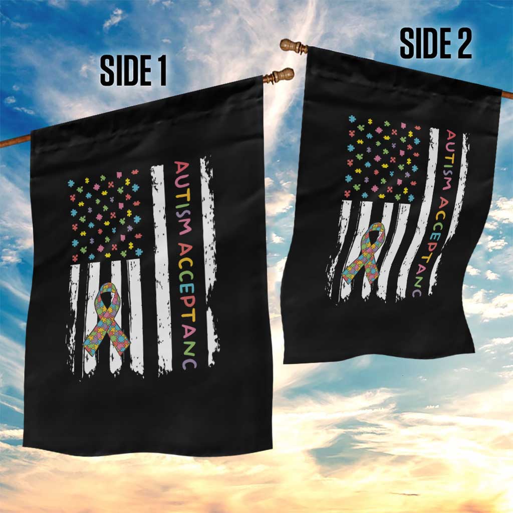 Autism Acceptance Garden Flag American Flag Neurodivergent Support Ribbon Puzzle TS14 Print Your Wear