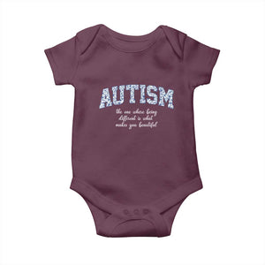 Autism Acceptance Baby Onesie Autistic Acceptance Inspirational TS14 Maroon Print Your Wear