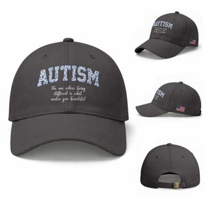 Autism Acceptance Baseball Cap Autistic Acceptance Inspirational TS14 Baseball Cap Universal Fit Dark Gray Print Your Wear