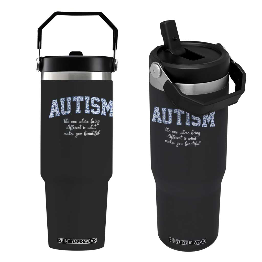 Autism Acceptance Flip Straw Tumbler Autistic Acceptance Inspirational TS14 One Size: 30 oz Black Print Your Wear