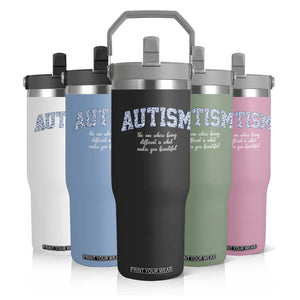 Autism Acceptance Flip Straw Tumbler Autistic Acceptance Inspirational TS14 Print Your Wear