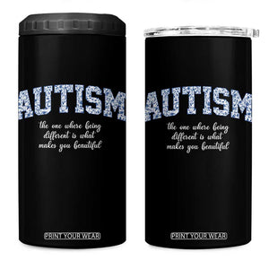 Autism Acceptance 4 in 1 Can Cooler Tumbler Autistic Acceptance Inspirational TS14 One Size: 16 oz Black Print Your Wear