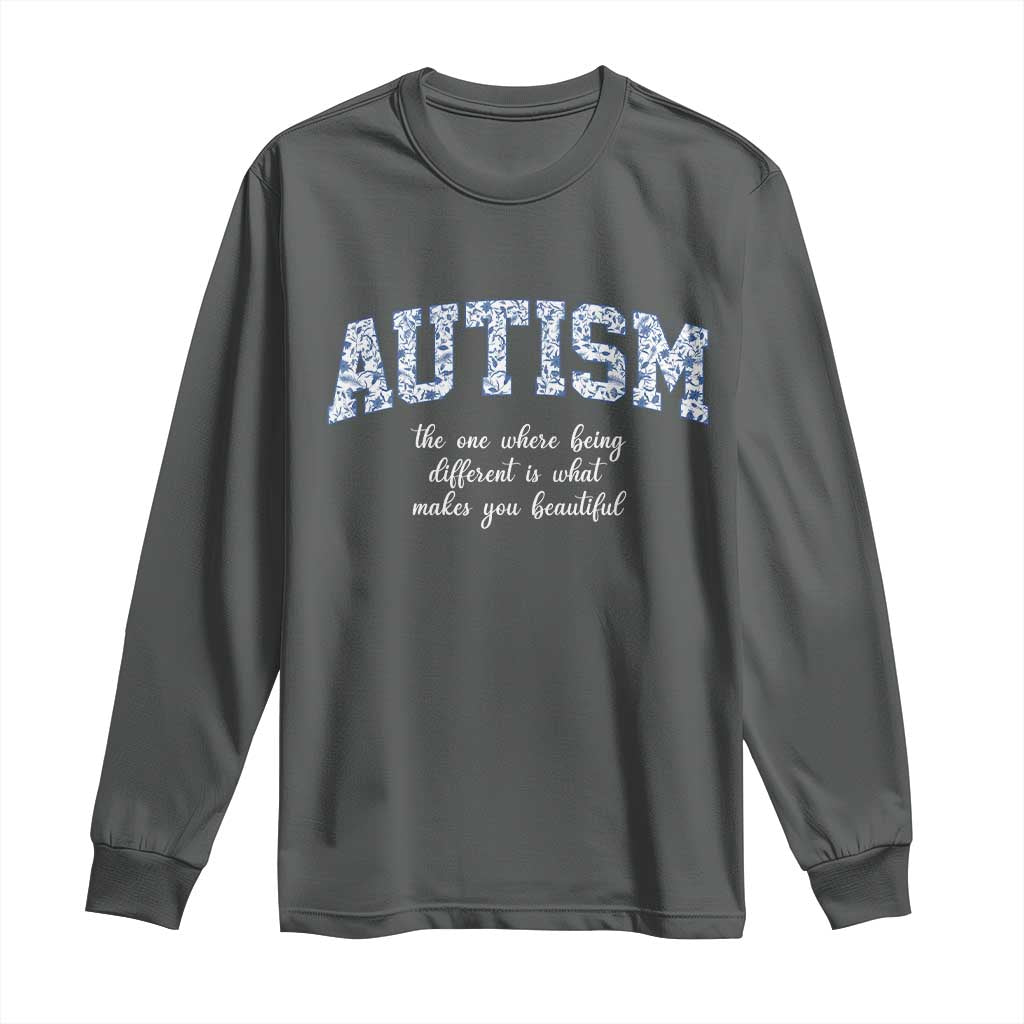 Autism Acceptance Long Sleeve Shirt Autistic Acceptance Inspirational TS14 Dark Heather Print Your Wear