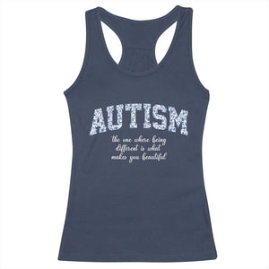 Autism Acceptance Racerback Tank Top Autistic Acceptance Inspirational TS14 Navy Print Your Wear