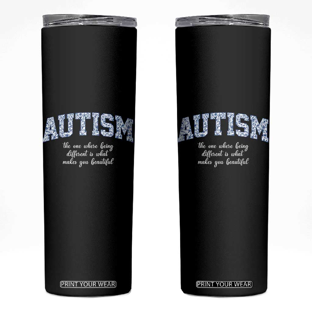 Autism Acceptance Skinny Tumbler Autistic Acceptance Inspirational TS14 Black Print Your Wear