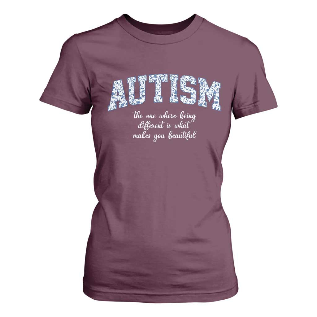 Autism Acceptance T Shirt For Women Autistic Acceptance Inspirational TS14 Maroon Print Your Wear