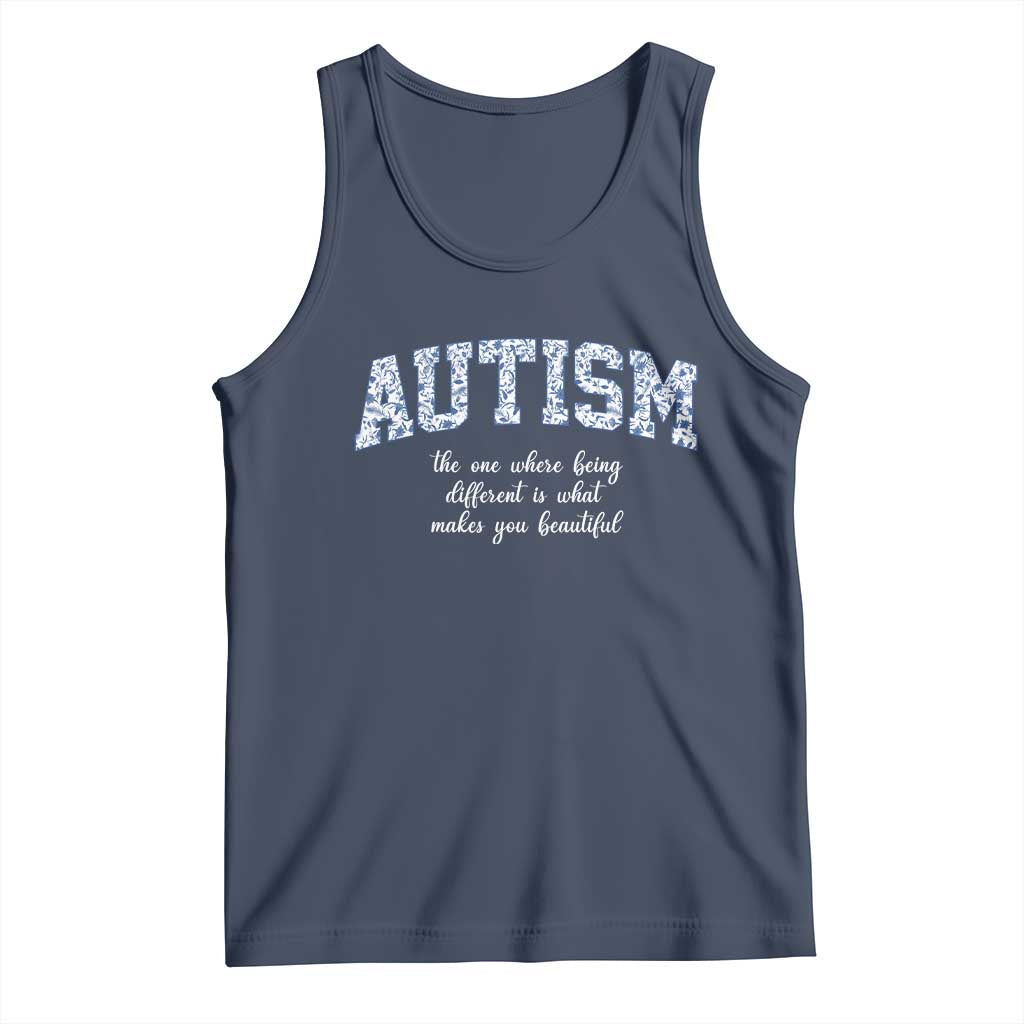 Autism Acceptance Tank Top Autistic Acceptance Inspirational TS14 Navy Print Your Wear