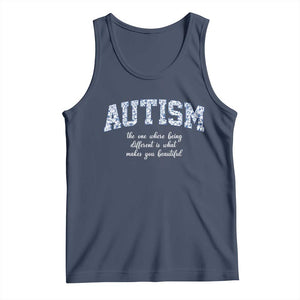 Autism Acceptance Tank Top Autistic Acceptance Inspirational TS14 Navy Print Your Wear