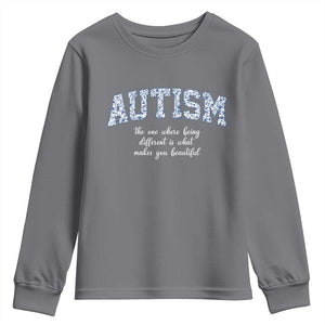 Autism Acceptance Youth Sweatshirt Autistic Acceptance Inspirational TS14 Charcoal Print Your Wear