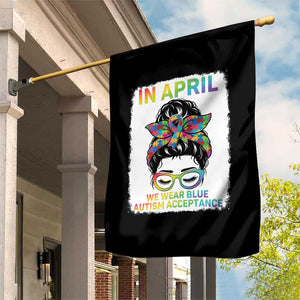 Autism Acceptance Garden Flag Neurodivergent Support Messy Bun Ribbon Puzzle TS14 Print Your Wear
