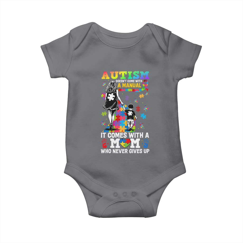 Autism Acceptance Baby Onesie Doesn't Come with a Manual Autism Mom TS14 Charcoal Print Your Wear