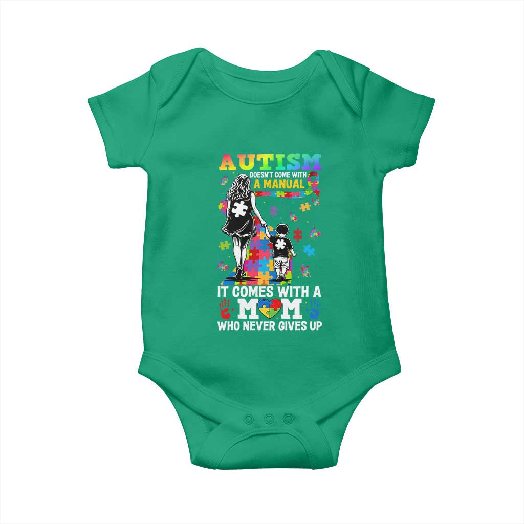 Autism Acceptance Baby Onesie Doesn't Come with a Manual Autism Mom TS14 Irish Green Print Your Wear
