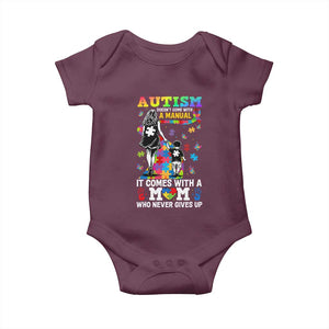 Autism Acceptance Baby Onesie Doesn't Come with a Manual Autism Mom TS14 Maroon Print Your Wear