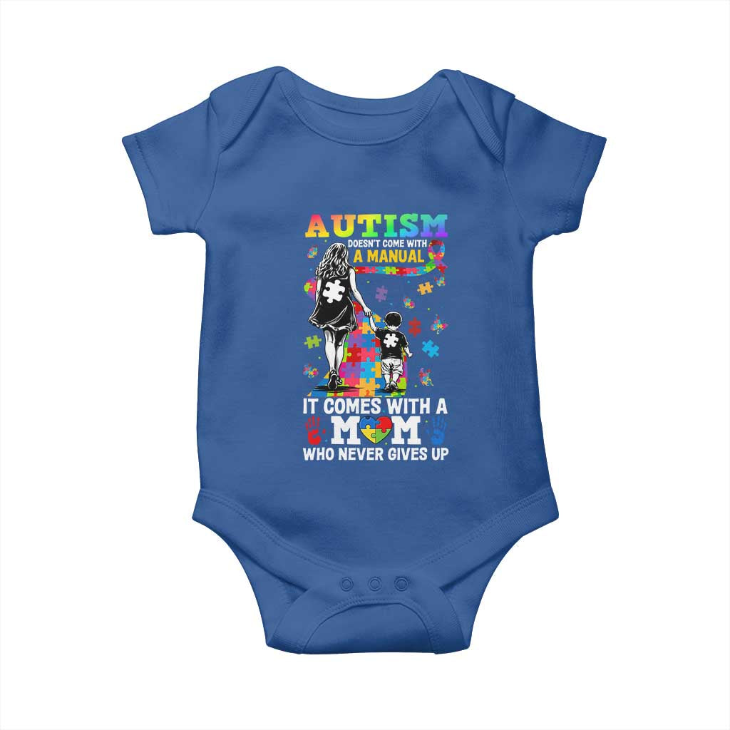 Autism Acceptance Baby Onesie Doesn't Come with a Manual Autism Mom TS14 Royal Blue Print Your Wear