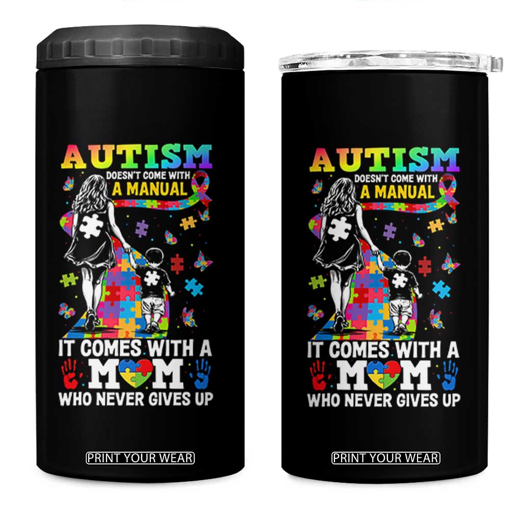 Autism Acceptance 4 in 1 Can Cooler Tumbler Doesn't Come with a Manual Autism Mom TS14 One Size: 16 oz Black Print Your Wear