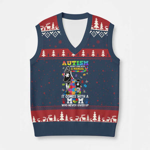 Autism Acceptance V-Neck Knit Sweater Vest Doesn't Come with a Manual Autism Mom TS14 Navy Red Print Your Wear