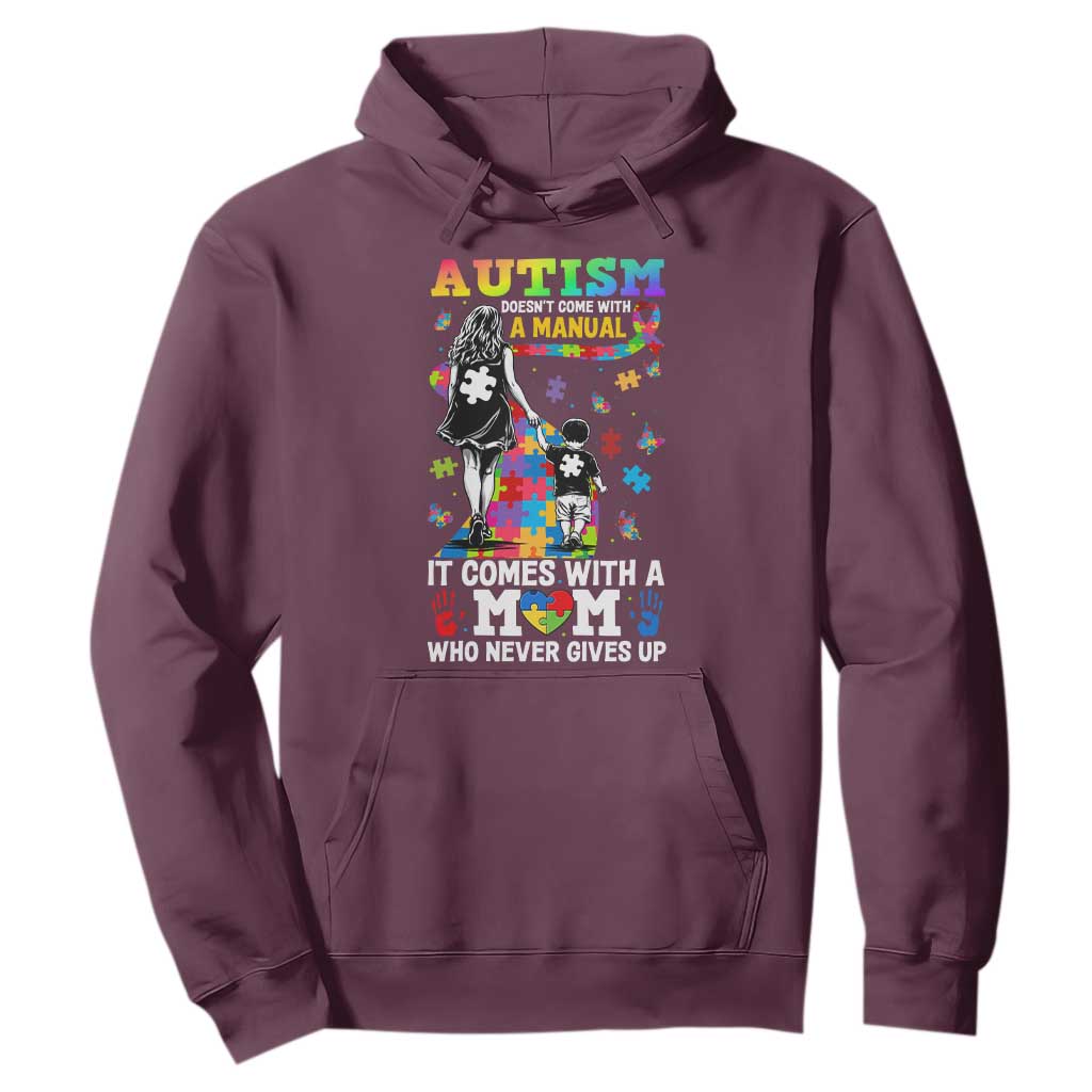 Autism Acceptance Hoodie Doesn't Come with a Manual Autism Mom TS14 Maroon Print Your Wear