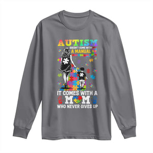 Autism Acceptance Long Sleeve Shirt Doesn't Come with a Manual Autism Mom TS14 Charcoal Print Your Wear