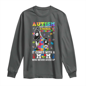 Autism Acceptance Long Sleeve Shirt Doesn't Come with a Manual Autism Mom TS14 Dark Heather Print Your Wear