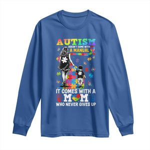 Autism Acceptance Long Sleeve Shirt Doesn't Come with a Manual Autism Mom TS14 Royal Blue Print Your Wear