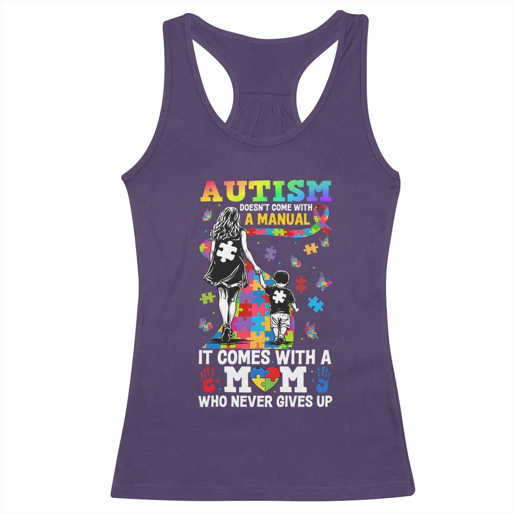 Autism Acceptance Racerback Tank Top Doesn't Come with a Manual Autism Mom TS14 Purple Print Your Wear