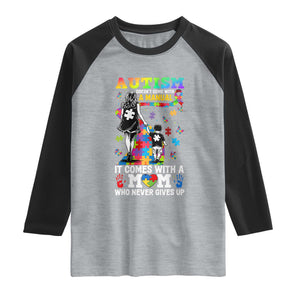 Autism Acceptance Raglan Shirt Doesn't Come with a Manual Autism Mom TS14 Heather Gray Black Print Your Wear