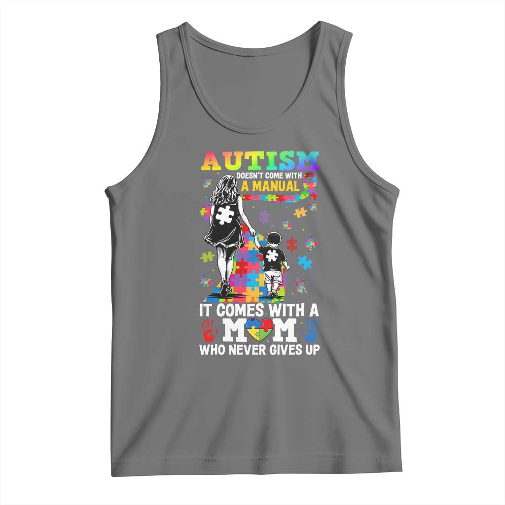 Autism Acceptance Tank Top Doesn't Come with a Manual Autism Mom TS14 Black Heather Print Your Wear