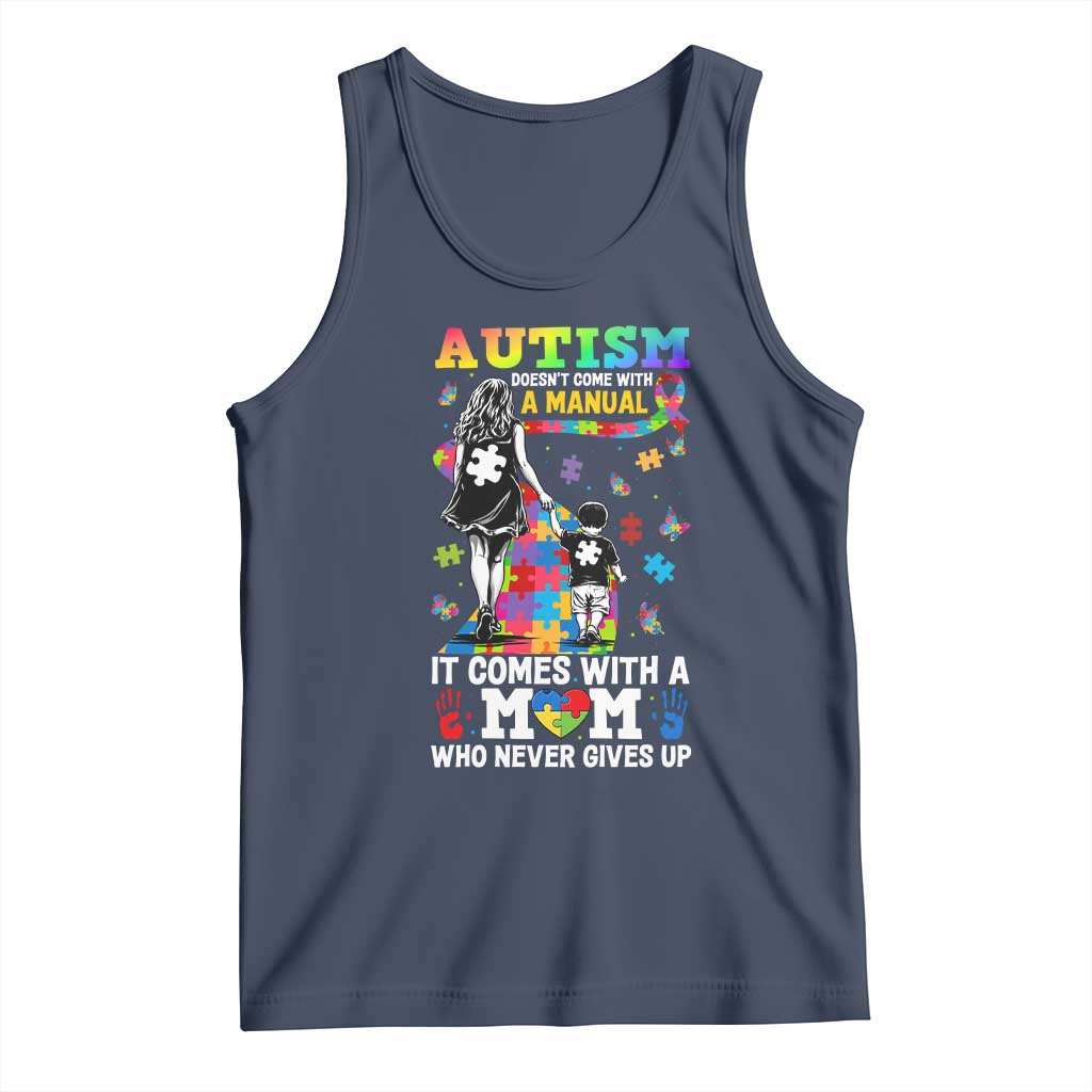 Autism Acceptance Tank Top Doesn't Come with a Manual Autism Mom TS14 Navy Print Your Wear