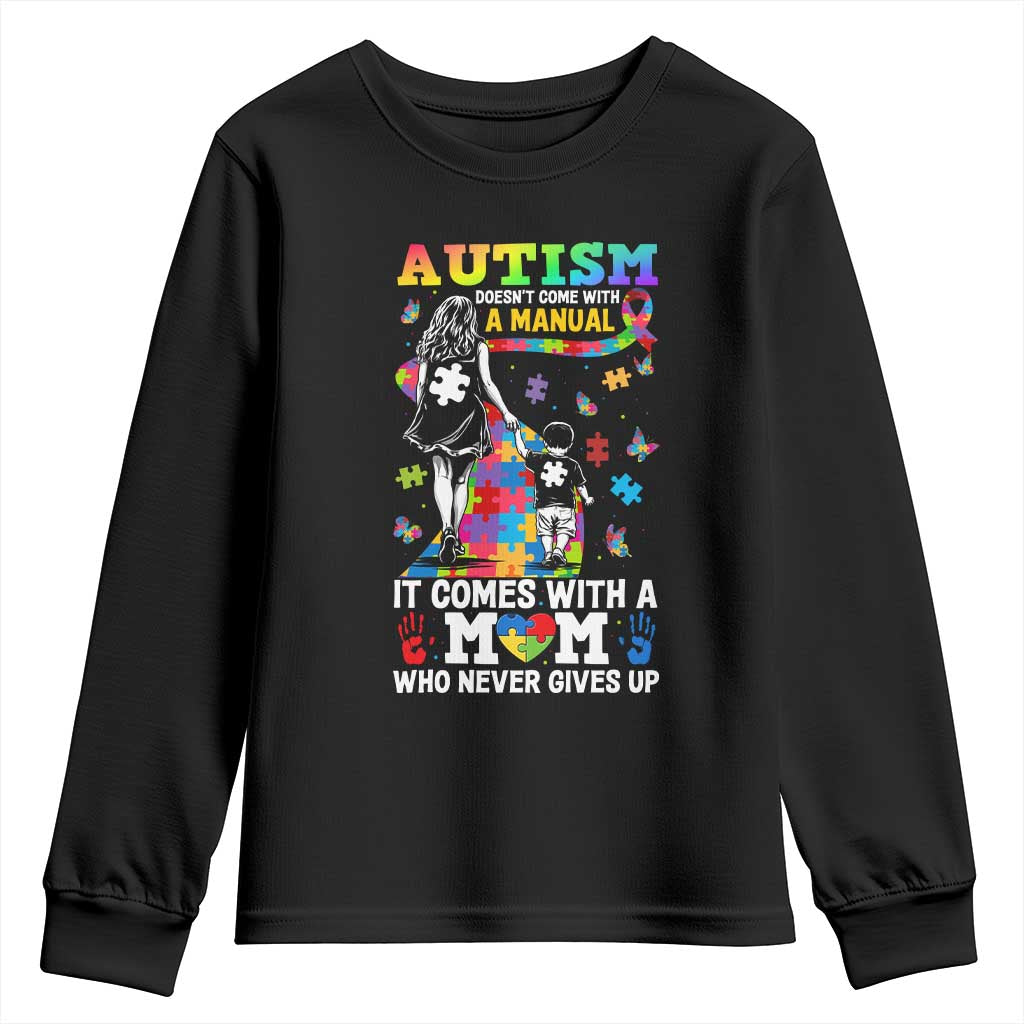 Autism Acceptance Youth Sweatshirt Doesn't Come with a Manual Autism Mom TS14 Black Print Your Wear