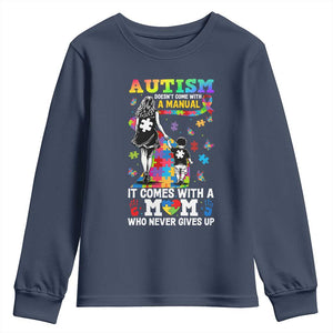Autism Acceptance Youth Sweatshirt Doesn't Come with a Manual Autism Mom TS14 Navy Print Your Wear
