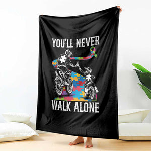 Autism Acceptance Throw Blanket Autism Dad Motocross Rider Father Son Support TS14 Print Your Wear