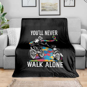 Autism Acceptance Throw Blanket Autism Dad Motocross Rider Father Son Support TS14 Print Your Wear