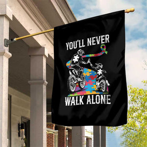 Autism Acceptance Garden Flag Autism Dad Motocross Rider Father Son Support TS14 Print Your Wear