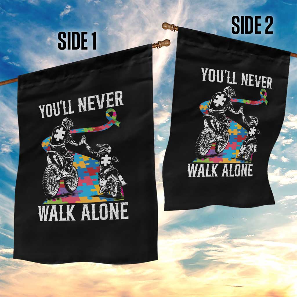 Autism Acceptance Garden Flag Autism Dad Motocross Rider Father Son Support TS14 Print Your Wear