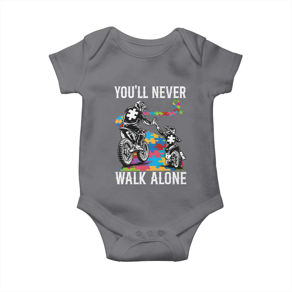Autism Acceptance Baby Onesie Autism Dad Motocross Rider Father Son Support TS14 Charcoal Print Your Wear