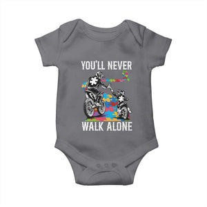Autism Acceptance Baby Onesie Autism Dad Motocross Rider Father Son Support TS14 Charcoal Print Your Wear