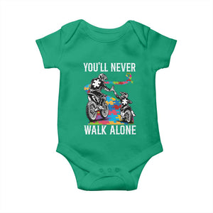 Autism Acceptance Baby Onesie Autism Dad Motocross Rider Father Son Support TS14 Irish Green Print Your Wear