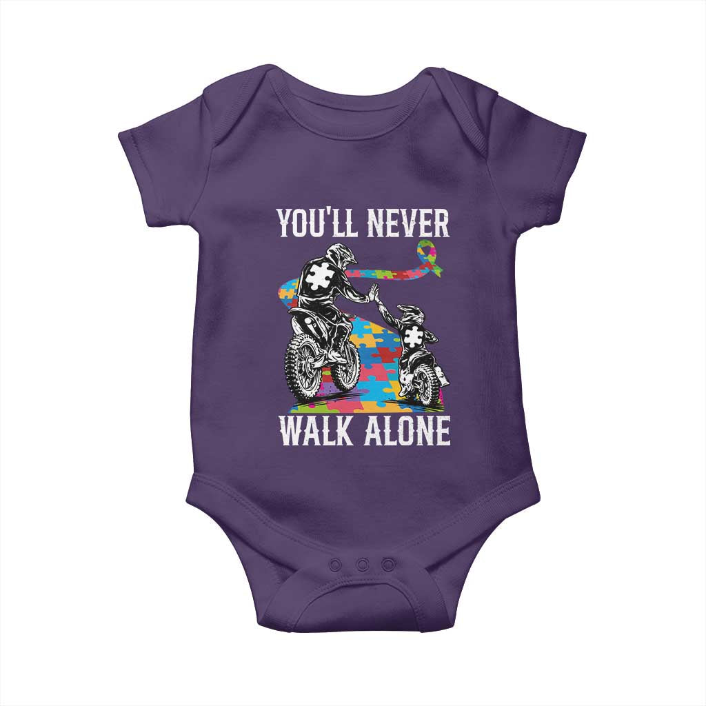 Autism Acceptance Baby Onesie Autism Dad Motocross Rider Father Son Support TS14 Purple Print Your Wear
