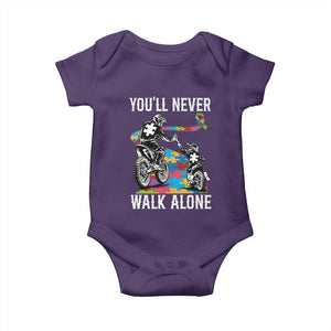 Autism Acceptance Baby Onesie Autism Dad Motocross Rider Father Son Support TS14 Purple Print Your Wear