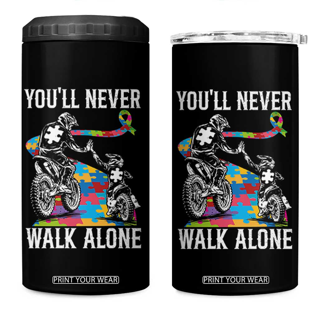 Autism Acceptance 4 in 1 Can Cooler Tumbler Autism Dad Motocross Rider Father Son Support TS14 One Size: 16 oz Black Print Your Wear
