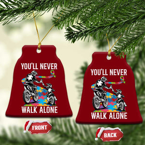 Autism Acceptance Ceramic Ornament Autism Dad Motocross Rider Father Son Support TS14 Print Your Wear