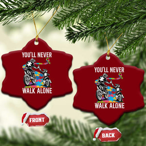 Autism Acceptance Ceramic Ornament Autism Dad Motocross Rider Father Son Support TS14 Print Your Wear
