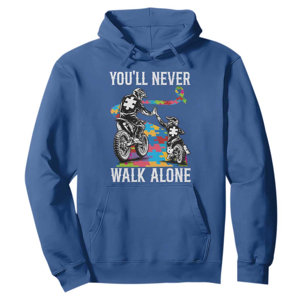Autism Acceptance Hoodie Autism Dad Motocross Rider Father Son Support TS14 Royal Blue Print Your Wear