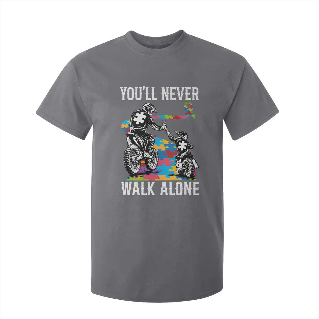 Autism Acceptance T Shirt For Kid Autism Dad Motocross Rider Father Son Support TS14 Charcoal Print Your Wear
