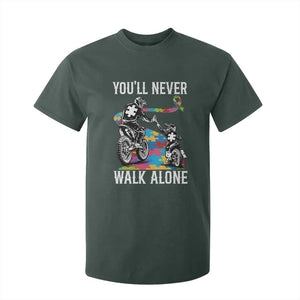 Autism Acceptance T Shirt For Kid Autism Dad Motocross Rider Father Son Support TS14 Dark Forest Green Print Your Wear
