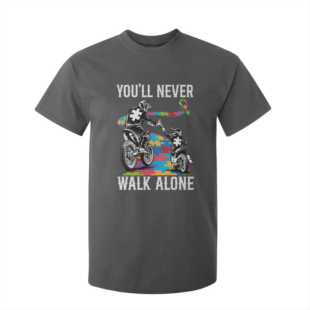 Autism Acceptance T Shirt For Kid Autism Dad Motocross Rider Father Son Support TS14 Dark Heather Print Your Wear