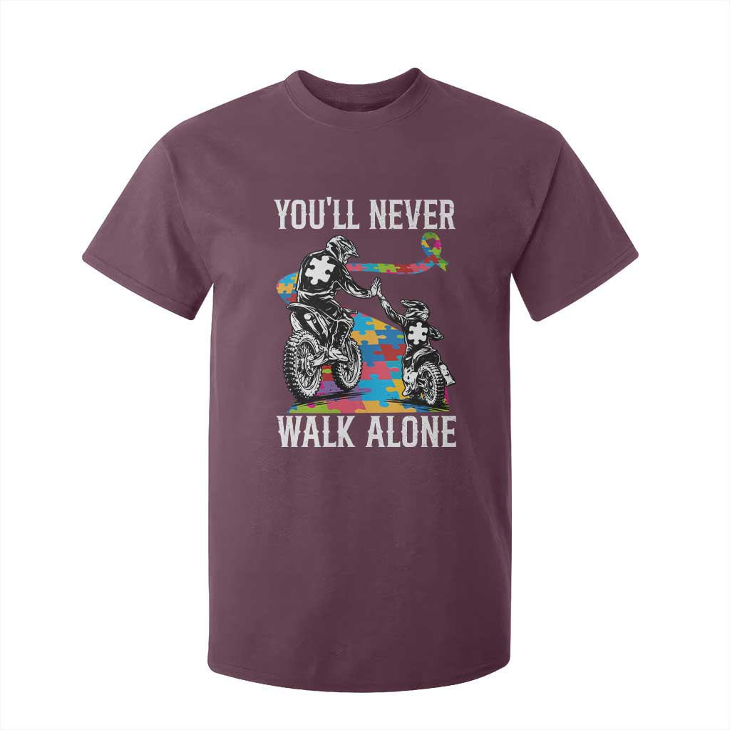 Autism Acceptance T Shirt For Kid Autism Dad Motocross Rider Father Son Support TS14 Maroon Print Your Wear
